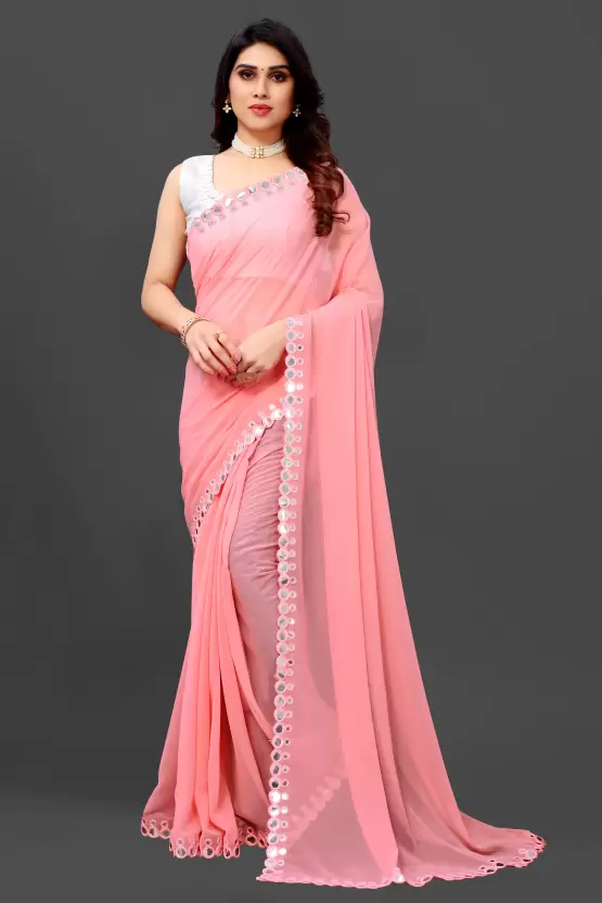 Side Mirror Styles Georgette Party Wear Sarees Catalog